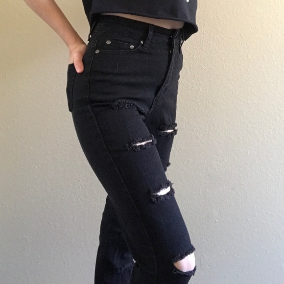 Fashion Nova Denim - Black Ripped Jeans